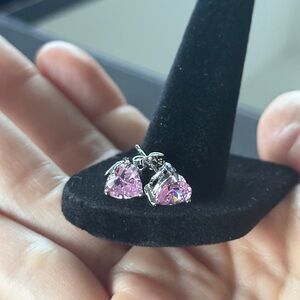 Elegant Pink Heart Earrings